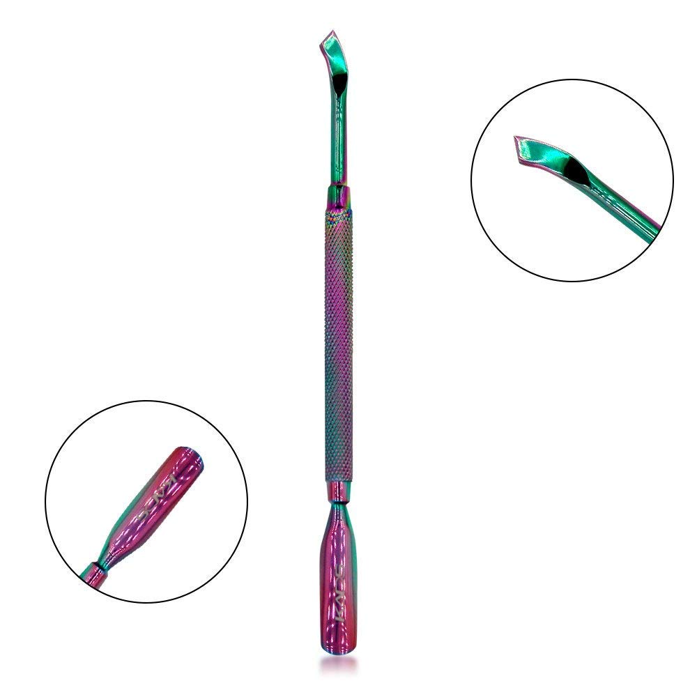 Rainbow Stainless Steel Nail Cuticle Pusher Double Ended Cuticle Remover Cleaner Manicure Pedicure Tool (set)