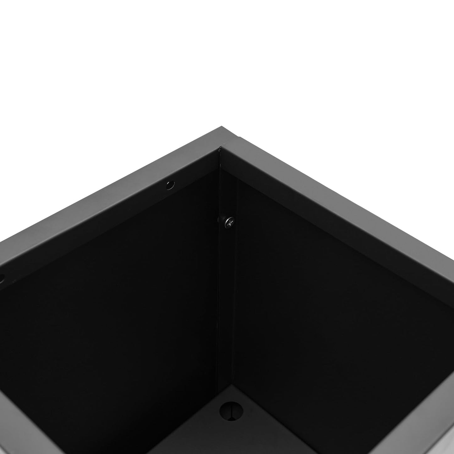 GDAE10 Tall Planter Box Large Metal Flower Pot, 14 x 14 x 30 Inches Standing Rectangle Container for Plants,Modern Steel Planters with Drainage Hole for Patio, Garden, and Balcony (Black)
