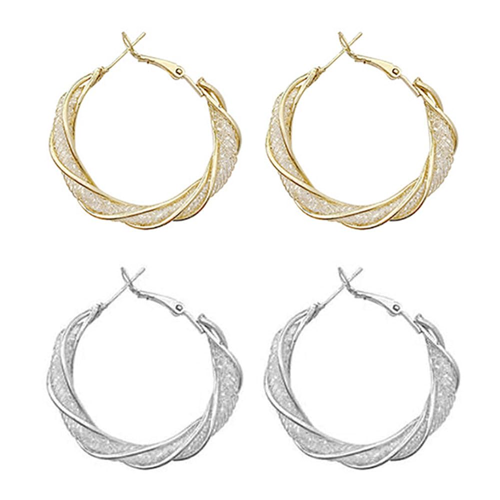 Lymphatic Activity Hoop Earrings, Lymphvity Germanium Earrings, Acupressure Slimming Earrings, Hoops Earrings, Lymphvity Germanium Earrings Lymphatic Drainage Earrings (Gold+Silver)