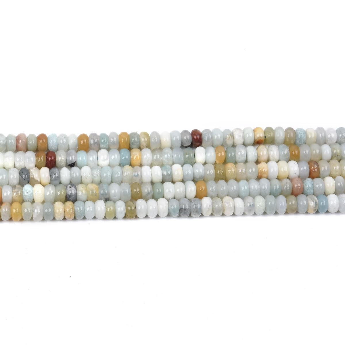 160pcs 4x2mm Natural Amazonite Disk Rondelle Spacer Stone Semi Precious Gemstone Loose Beads for Jewelry Making 15 Inch