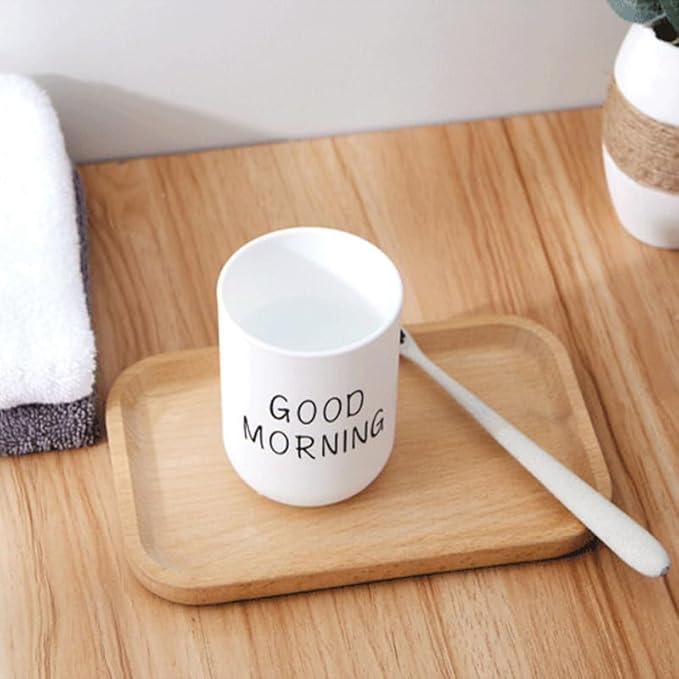 Toothbrush Cup 2Pcs, Bathroom Toothbrush Holder, Storage Cup 300ml, Drinking Cup, Reusable (Gray + White)