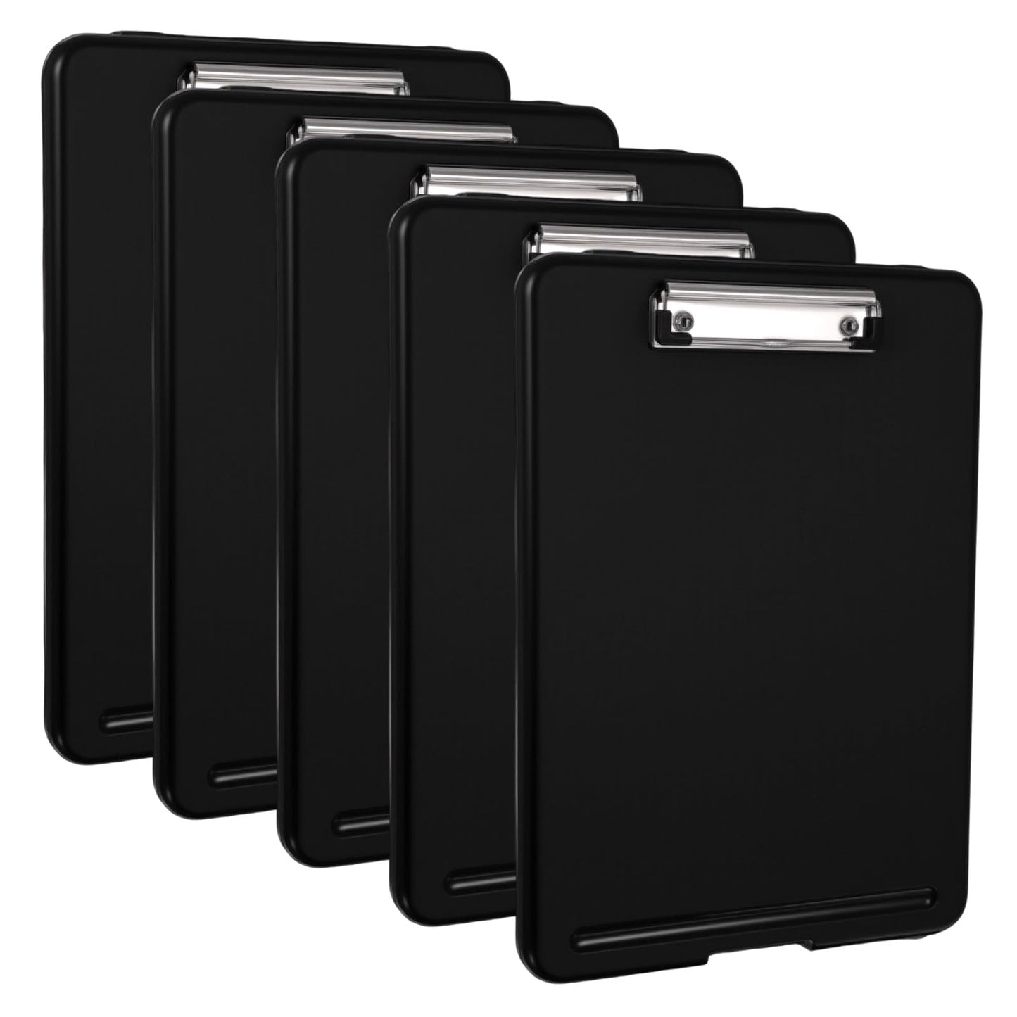 5pcs Clipboards with Storage,Plastic Foldable Clipboard Storage Nursing Clip Board with Low Profile Clip for Teacher Nurse Employee（9.5 x 13.5 Inch）