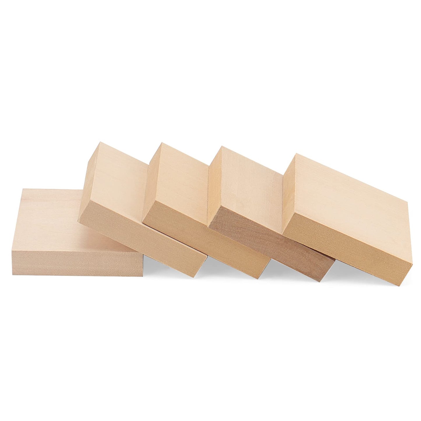 LEXININ 20 PCS 4 x 4 x 1 Inch Square Wood Carving Blocks, Unfinished Basswood Blocks, Blank Wooden Blocks for Crafts, DIY Projects, Carving