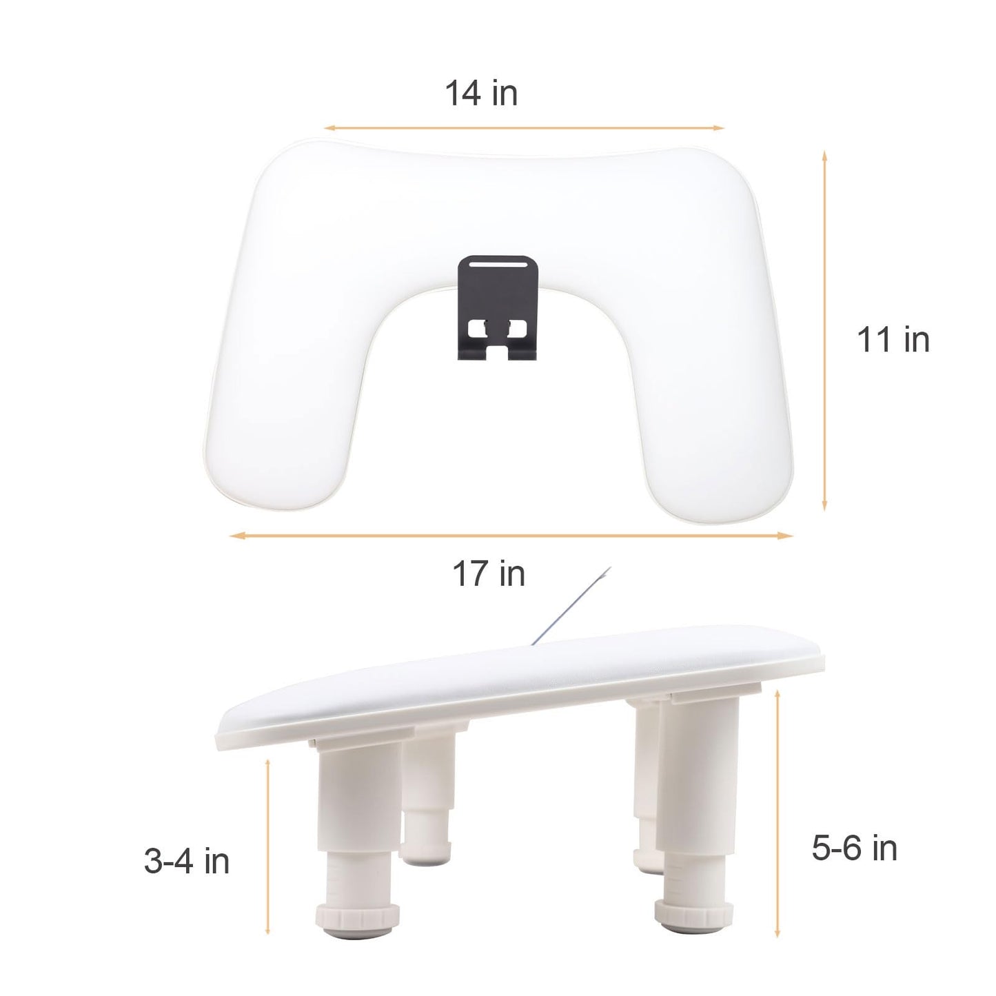 Arm Rest for Nails Tech with a Build-in Phone Holder,U shaped Adjustable Base Manicure Nail Hand Rest Stand Pillow Cushion (White)