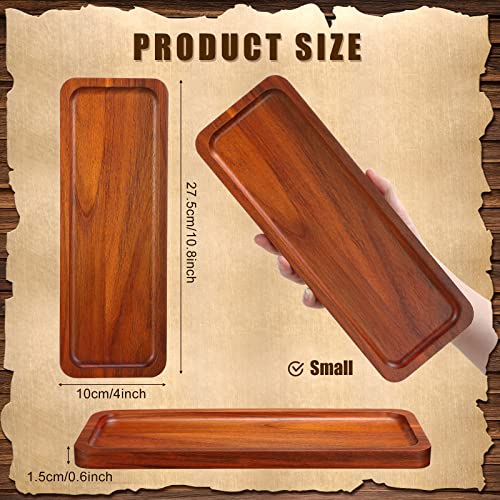 Skylety 15 Pack Solid Wood Serving Tray Large Acacia Party Server Platter Rectangular Charcuterie Board with Grooved Handle for Home Kitchen Cheese Appetizer Farmhouse Table Supplies (10.8 x 4 Inch) - size: 10.8 x 4 Inch