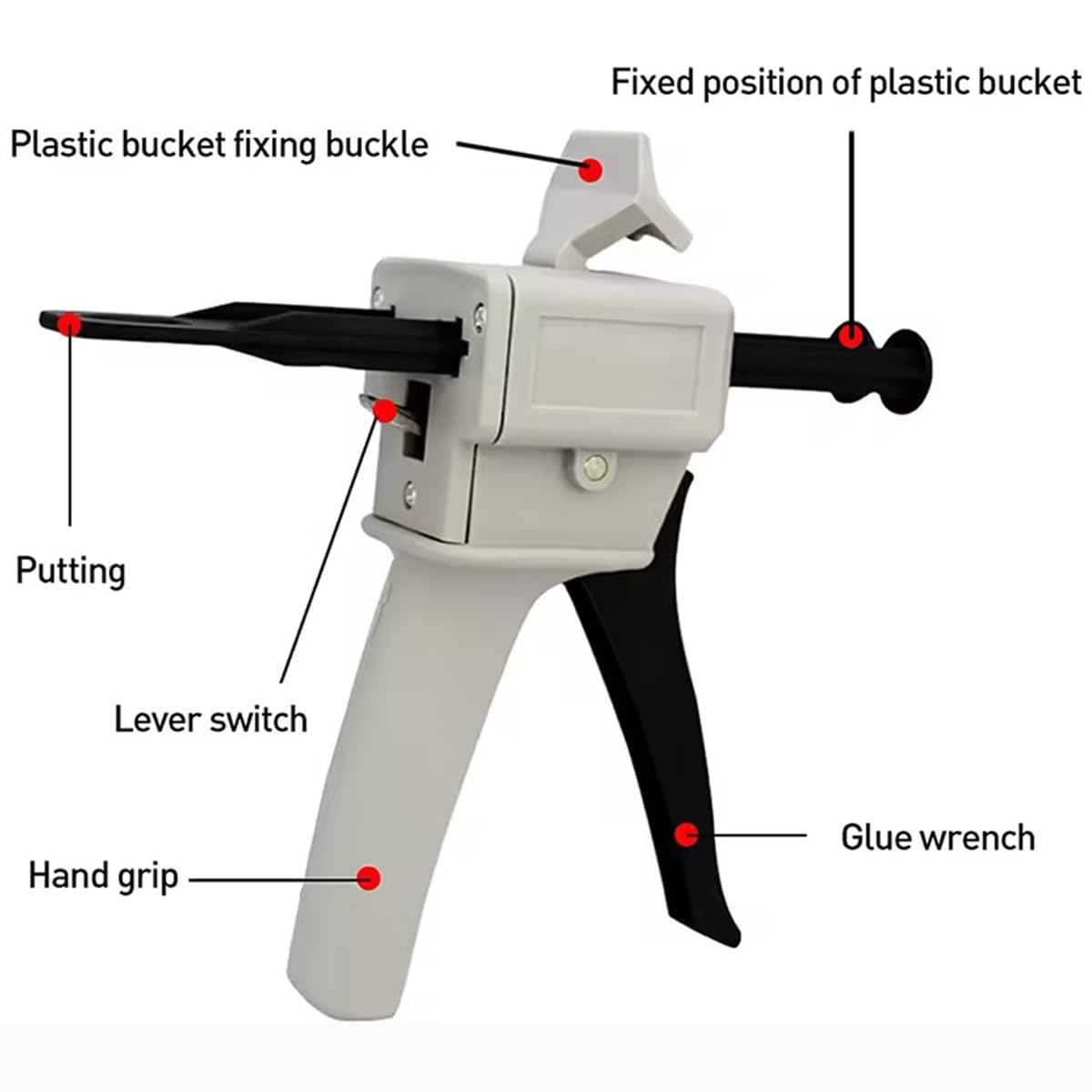 HFYJJHKQ AB 50ml Two-Component Glue Gun 2:1/1:1 Manual Dispensing Gun Kit