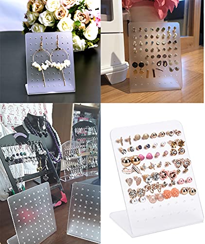 4 Pcs Acrylic 72 Holes Earring Holder Earrings Ear Studs Jewelry Show Plastic Display Rack Stand Organizer Holder Showcase