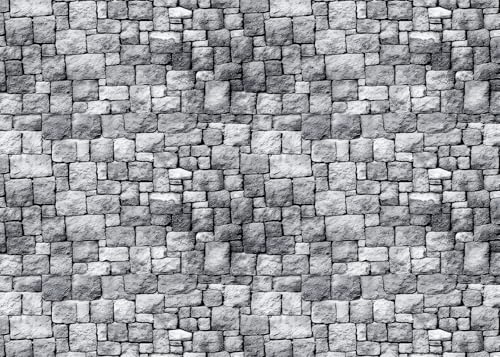 20x10ft Fabric Grey Stone Brick Wall Photography Backdrop Medieval Castle Wall Decor Kids Party Decorations Halloween Knight Themed Photo Booth Props Wallpaper - size: 20x10ft