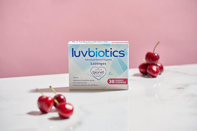 Luvbiotics Advanced Dental Hygiene with Probiotics Cherry Lozenges, Pack of 3