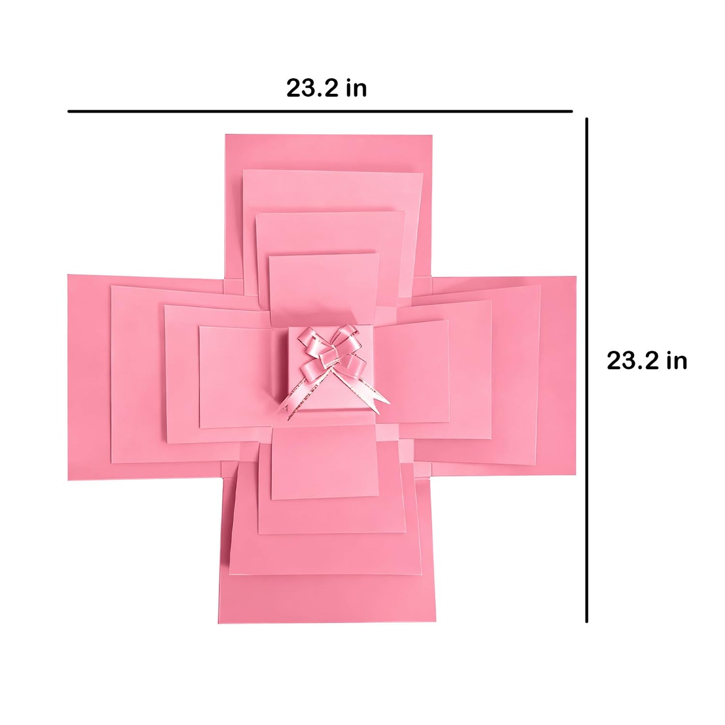 5-Layer creative explosion gift box, gift wrap box. Creating a 5-Layer of various gifts by yourself. An ideal, mysterious self-made gift for birthday, Christmas and anniversaries. (Pink, Square)
