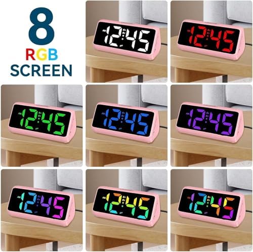 Netzu Loud Alarm Clock for Heavy Sleepers Pink