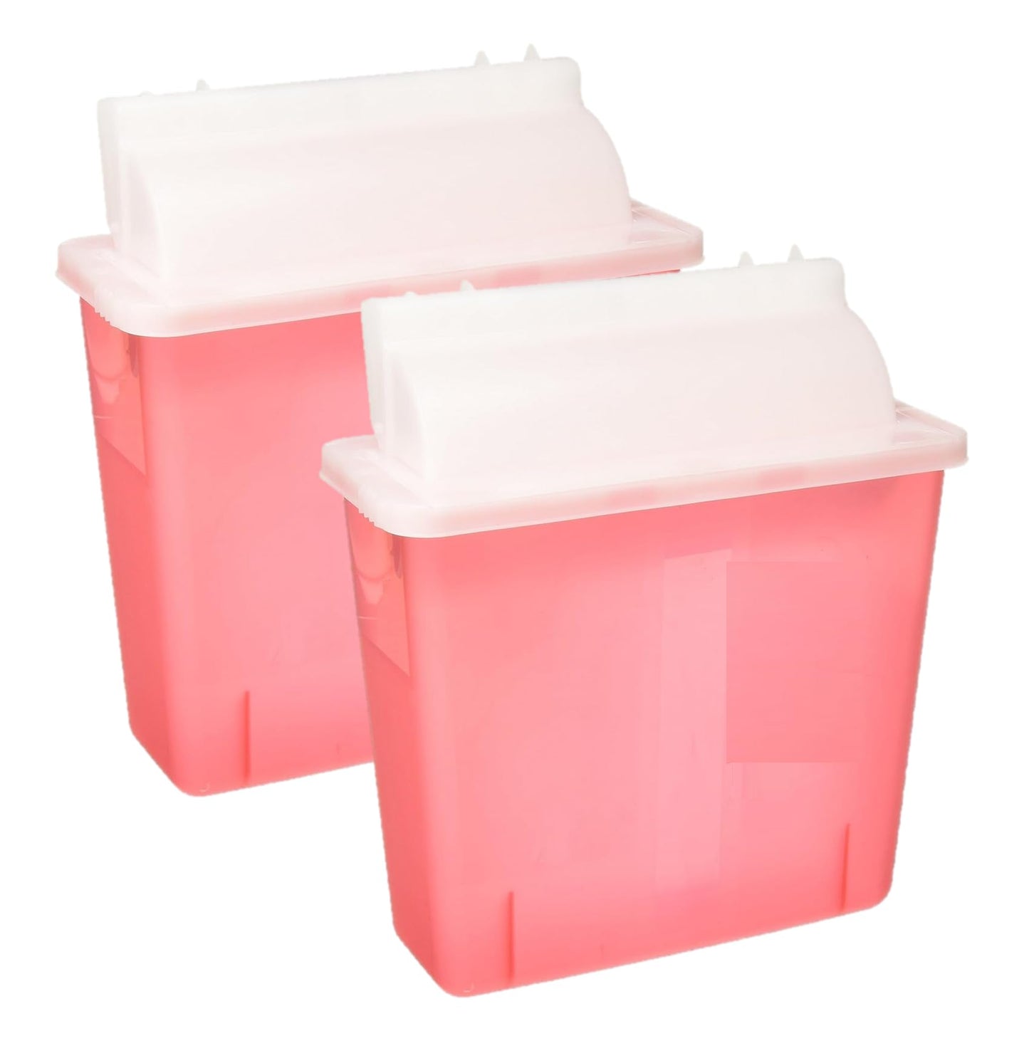 Dealmed Sharps Container 5 Quart Mailbox Lid, Professional Medical Needle Disposal, Puncture Resistant Container for Healthcare Facilities, Red (Pack of 2)