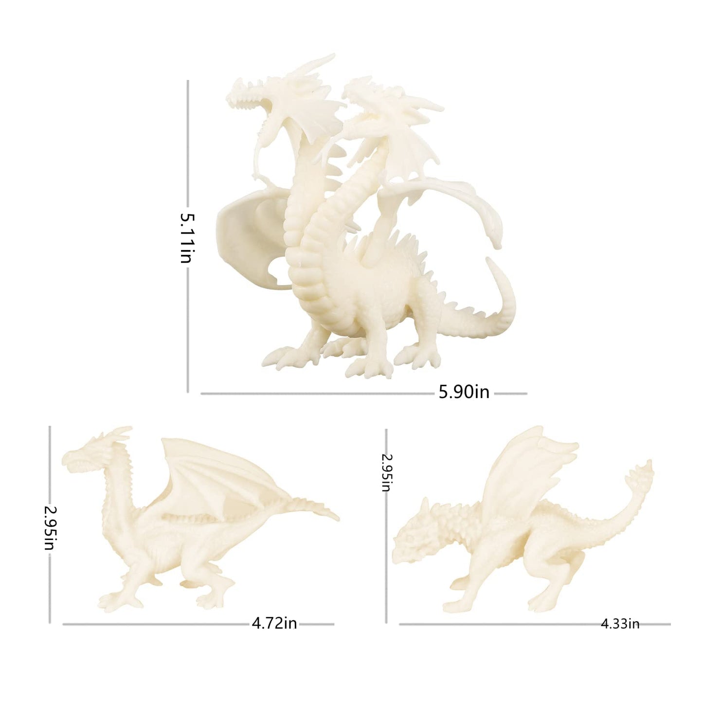 Ferthor Fun Dragon Toys DIY Painting Dragon Kit,Kids Arts Crafts Set with 13 Color Educational Toy to Paint Your Own Christmas Gift for Boys Girls 3 4 5 6 7 8 9 Year Old(3 Dinosaurs)