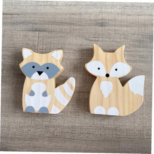 Wooden Fox Figurine Table Decor Neutral-Tone Fox Ornament Home Decoration Accent for Room Photo Prop Desktop Adornment Collectible