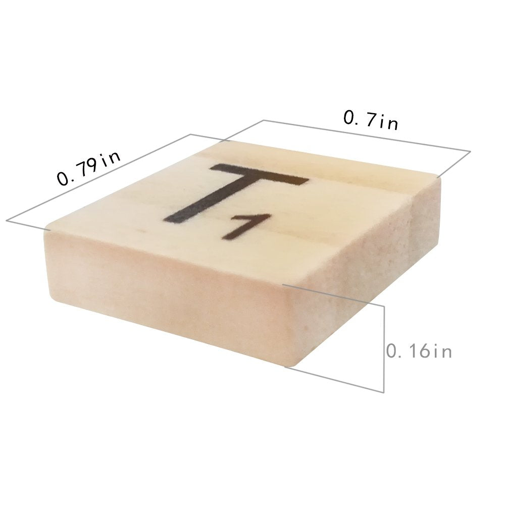 QMET 1000 Scrabble Letters for Crafts - Wood Tiles for DIY Gift Decoration - Making Alphabet Coasters and Crossword Game