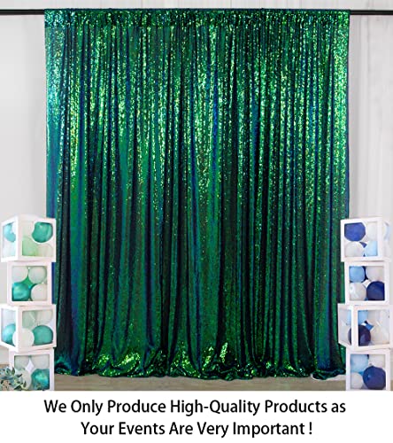 ShinyBeauty 5FT x 7FT Iridescent Green Sequin Backdrop Curtain | Sparkly Photo Background | Perfect for Photography, Weddings, Baby Showers & Birthday Parties | Durable & Elegant Drapes - color: Iridescent Green, size: 5FTx7FT