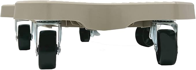 Bosmere 14" Plant Caddie - Heavy-Duty Rolling Plant Stand with Locking Wheels, 500 lb Capacity – Durable Plant Caddy for Indoor/Outdoor Use, Light Gray