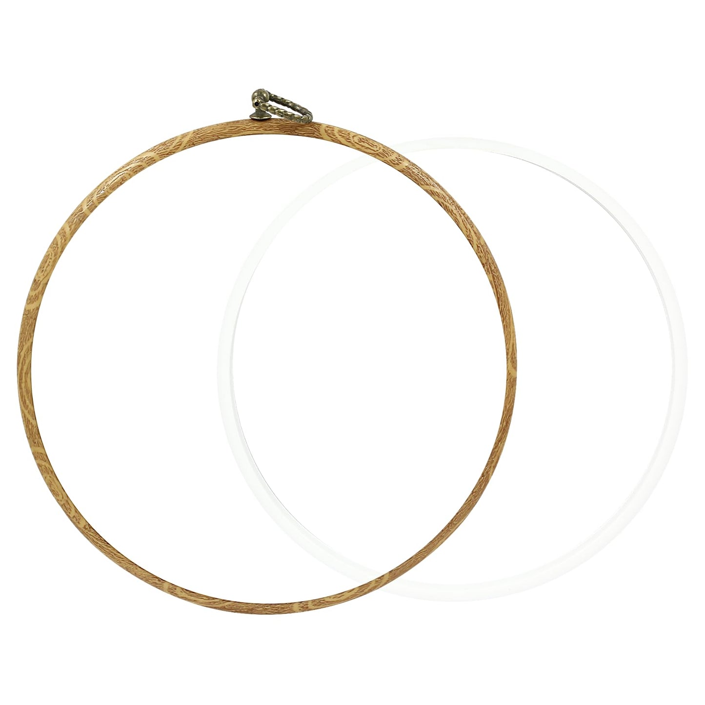 Bonsicoky 3 Pcs 22cm/8.7" Round Embroidery Hoops, Imitated Wood Display Frame Circle Embroidery for Art Craft Sewing Hanging