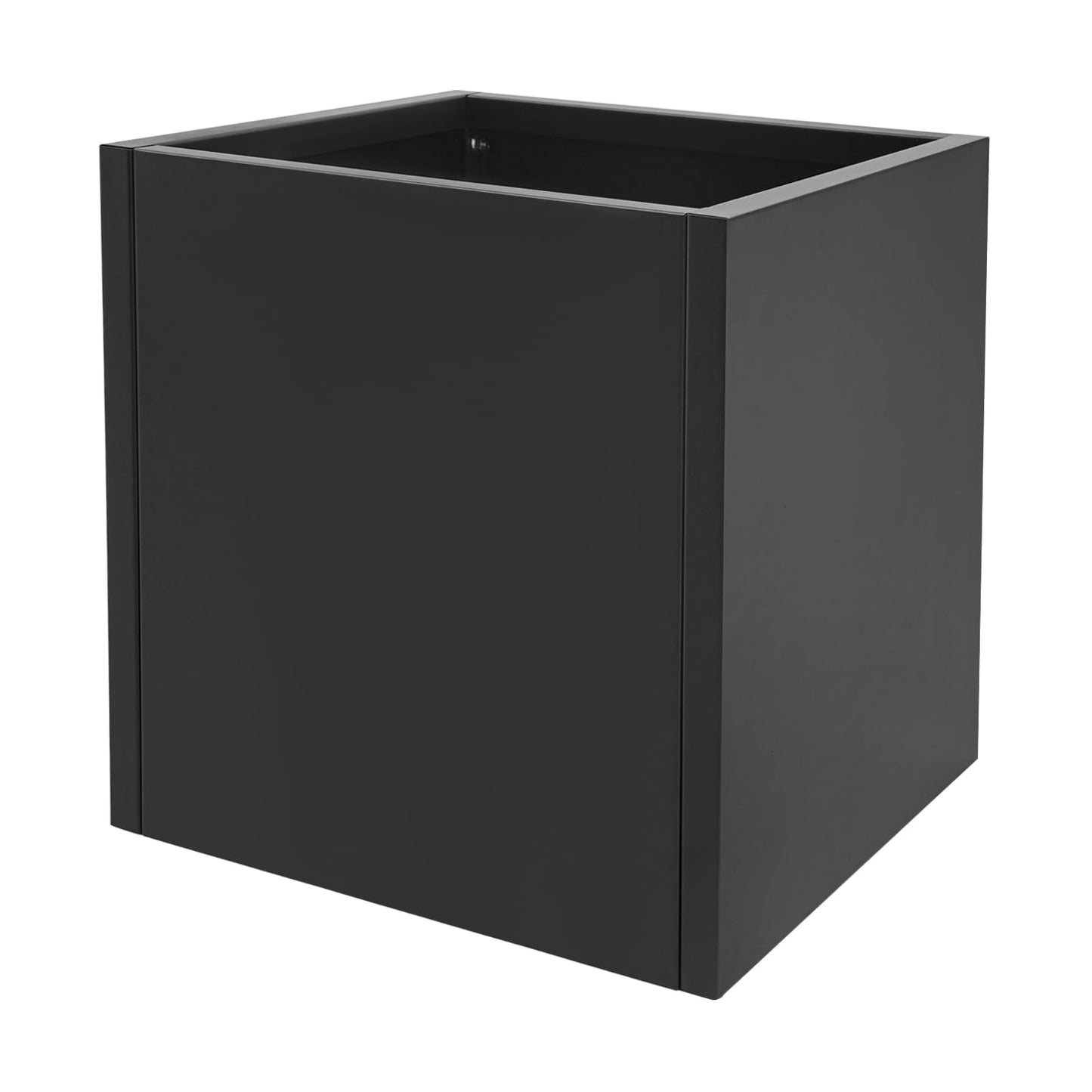 CNCEST Modern Square Steel Planter Box Heavy Duty Galvanized Metal Raised Garden Bed Cube Planter Large Easy Assembly Weather Resistant Indoor Outdoor Patio Balcony Decor (Black, 17inch)