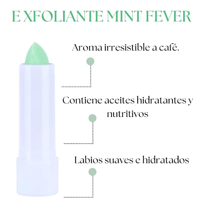 RUBY ROSE COSMETICS - EXFOLIANTE LABIAL CARE LIPS FUN MINT FEVER, exfoliante labial en barra, tiene aceites hidratantes y nutritivos!!