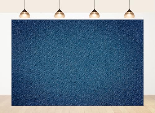 5x5ft Fabric Dark Blue Denim Texture Backdrop Woven Fabric Surface Photography Background for Textile Party Decor Home Wall Hanging Tapestry Photo Props - size: 5X5ft