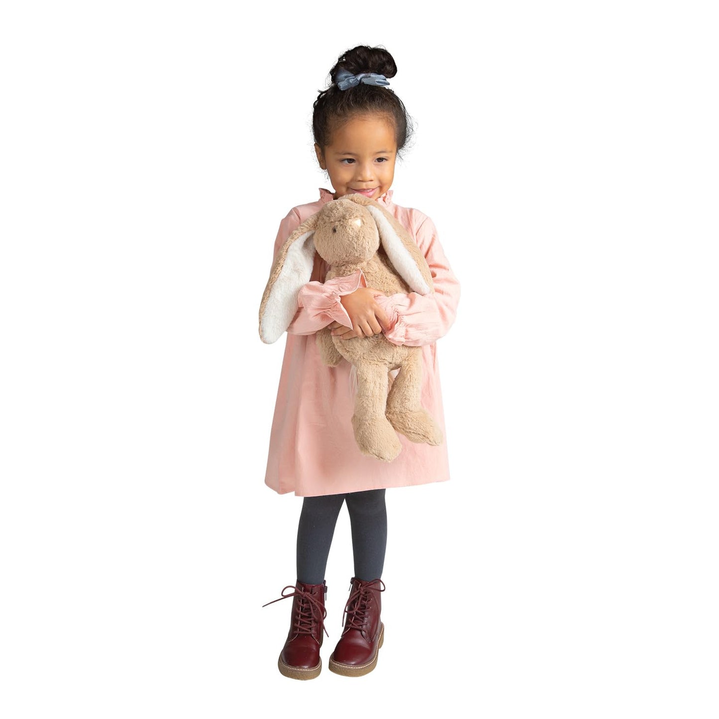 Manhattan Toy Willow The Coffee & Beige Snuggle Bunnies 12" Stuffed Animal with Embroidered Accents