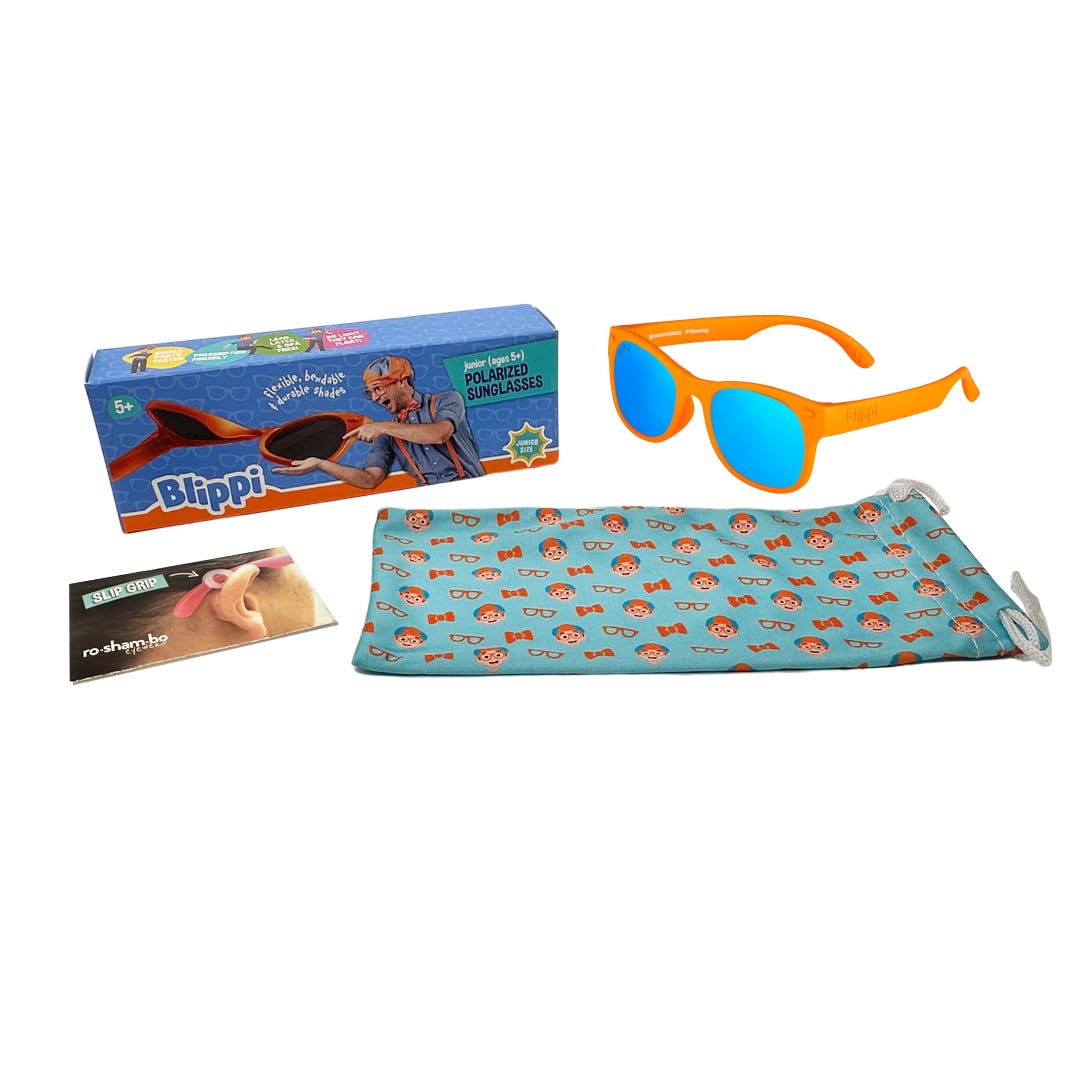 Blippi Baby Mirrored Sunglasses - Unbreakable Polarized Orange Glasses for Active Kids Ages 0-2 - BPA Free UV Protection