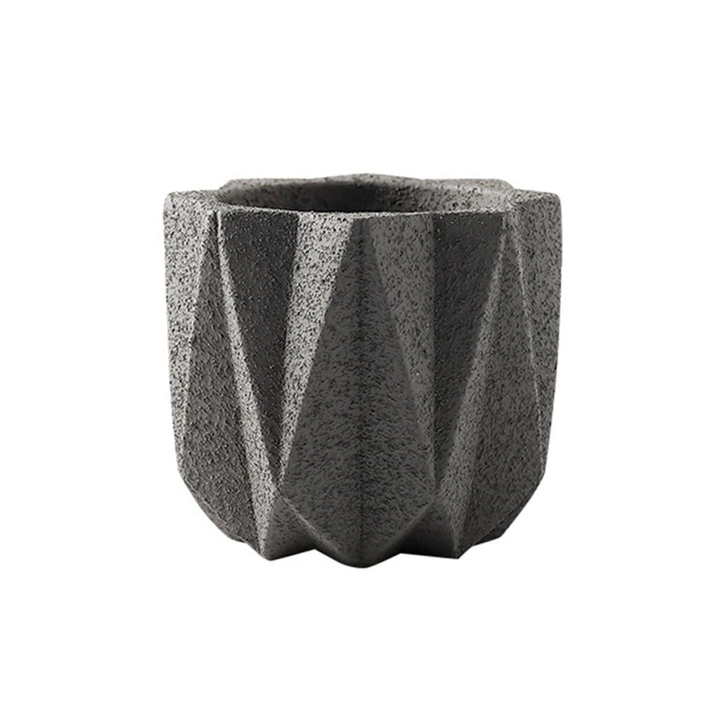 XUNTING Indoor Planters Cement Flower Pot Simple Home Office Desk Tabletop Decoration Flower Pot Modern Small Flower Pot Succulent pots(A,Large)
