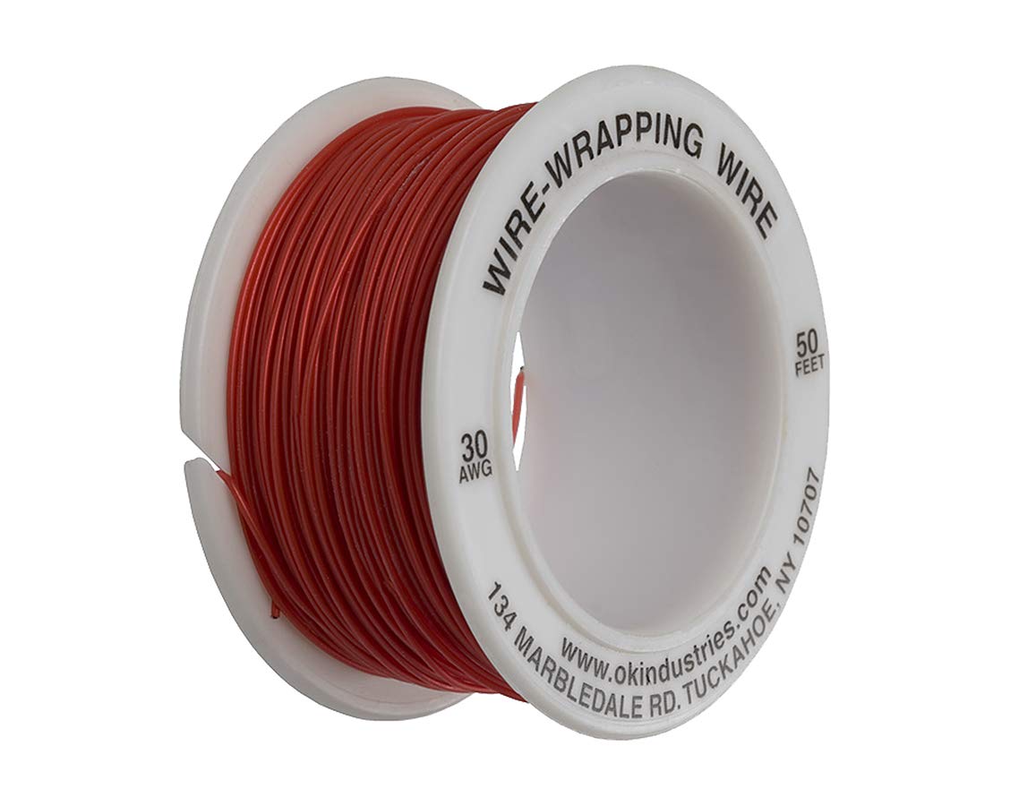 Jonard Tools R-30R-0050 Red Insulated Kynar Copper Wire Roll, 30 AWG, 50 ft Length