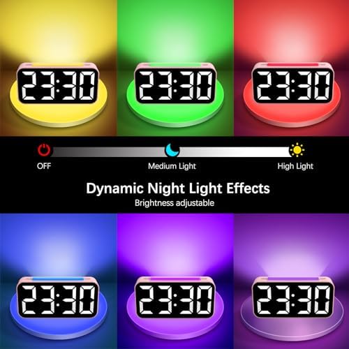 Topski Loud Alarm Clocks for Bedrooms Heavy Sleepers, Digital Clock with Night Light, Large Display, Dual Alarm, Snooze, Dimmable Bedside Alarm Clock for Teens