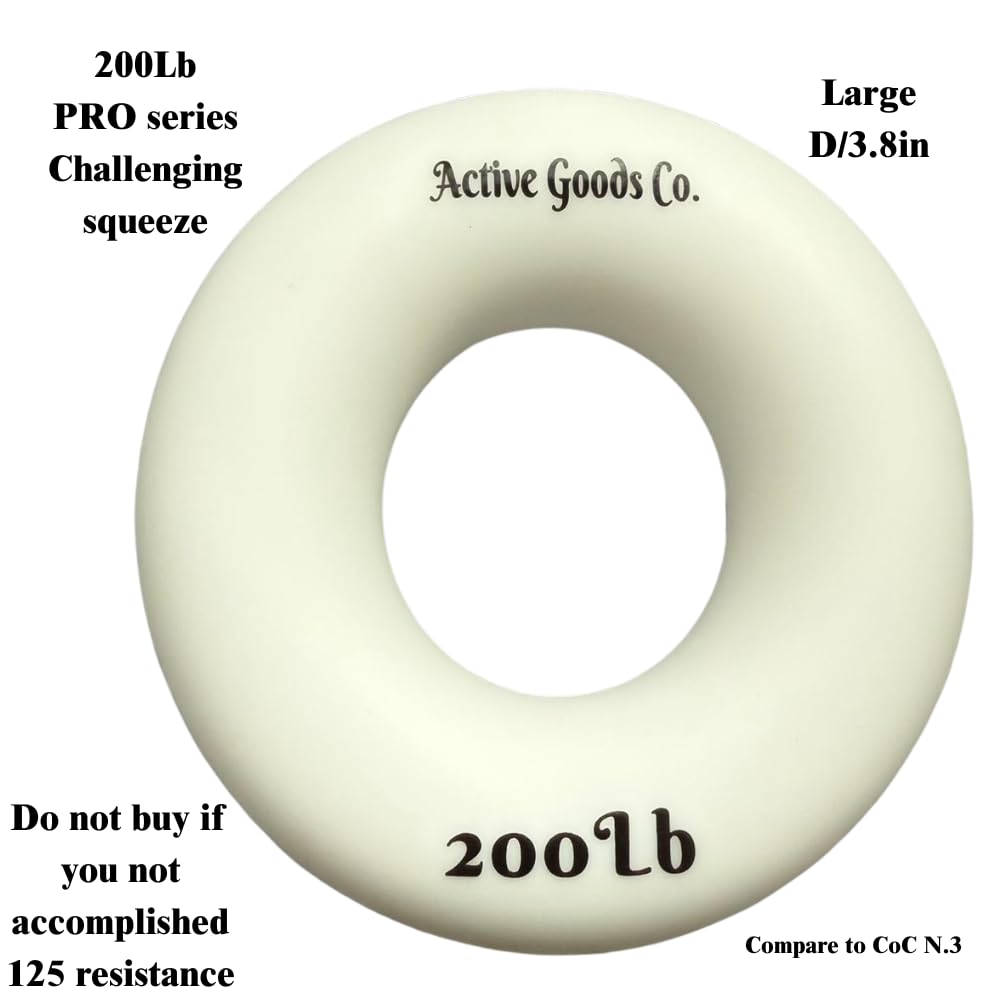 ActiveGoodsCo Hand & Forearm Exerciser - Single ring or Set, Resistance 10-120Lb, Diameter 2.5-3,5in. Visit to see more options (200Lb Single Ring Diameter 3.5in)