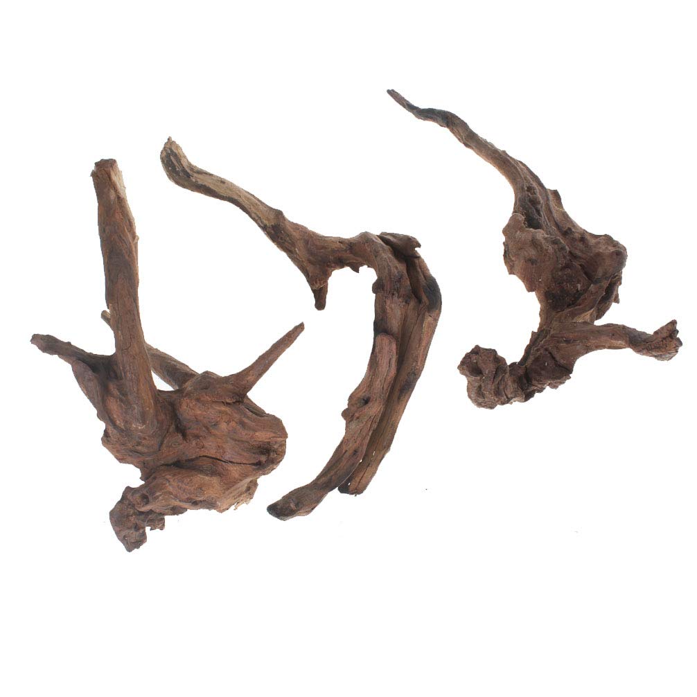 EmoursTM Aquarium Sinkable Driftwood Fish Tank Decoration (S/M-3 Pack)
