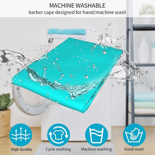 Custom Barber Cape Unisex Salon Hair Cutting Capes Add Your Image Logo Haircut Kit Personalized Stylist Tool - color: Cyan