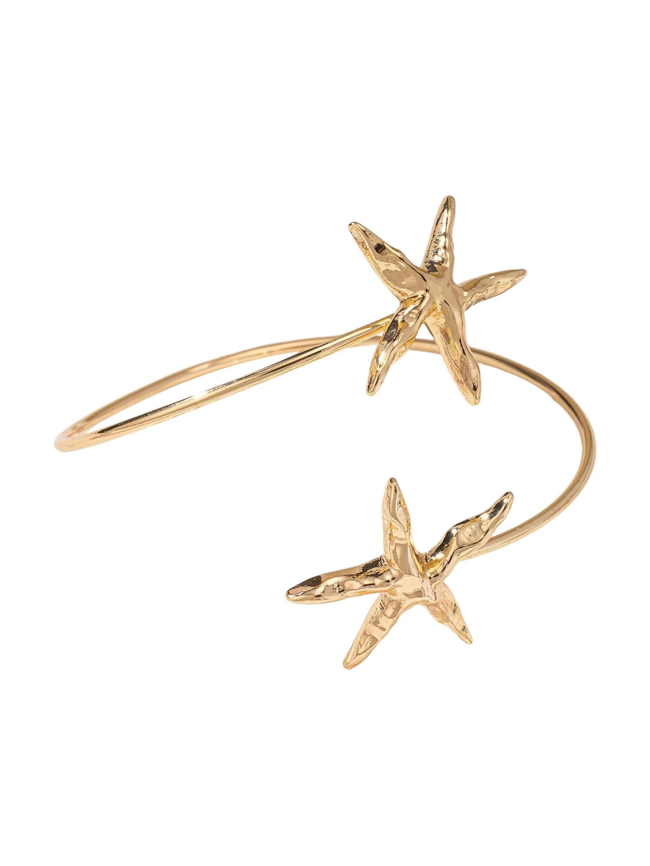 MakeMeChic Beach Gold Arm Cuff Jewelry for Women Bangle Band Armlet Flower Upper Arm Cuff Bracelet Summer Beach Essentials Gold Starfish D One-Size