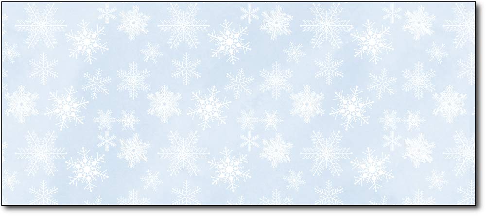 Christmas Envelopes #10 Letter Size - 80 Holiday Envelopes (Blue Snowflakes)