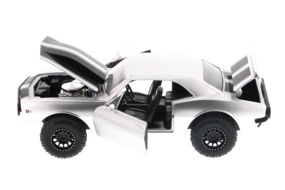 Jada Fast & Furious Roman's Chevy Camaro Off Road, Silver Toys 97169-1/24 Scale Diecast Model Toy Car, but NO Box