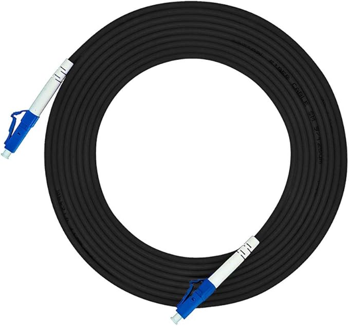Jeirdus 20M LC to LC Outdoor Armored Simplex 9/125 SM Fiber Optic Cable Jumper Optical Patch Cord Singlemode 20Meters 65ft LC-LC