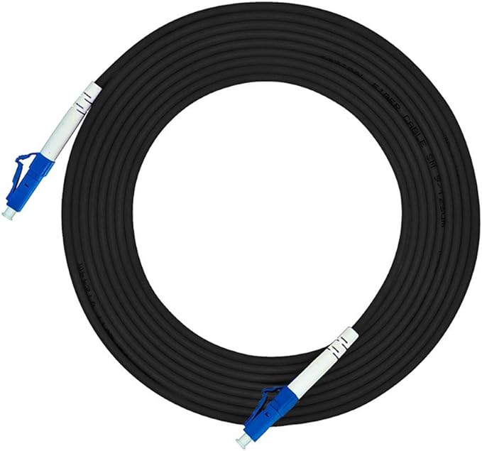 Jeirdus 5M LC to LC Outdoor Armored Simplex 9/125 SM Fiber Optic Cable Jumper Optical Patch Cord Singlemode 5Meters 16ft LC-LC