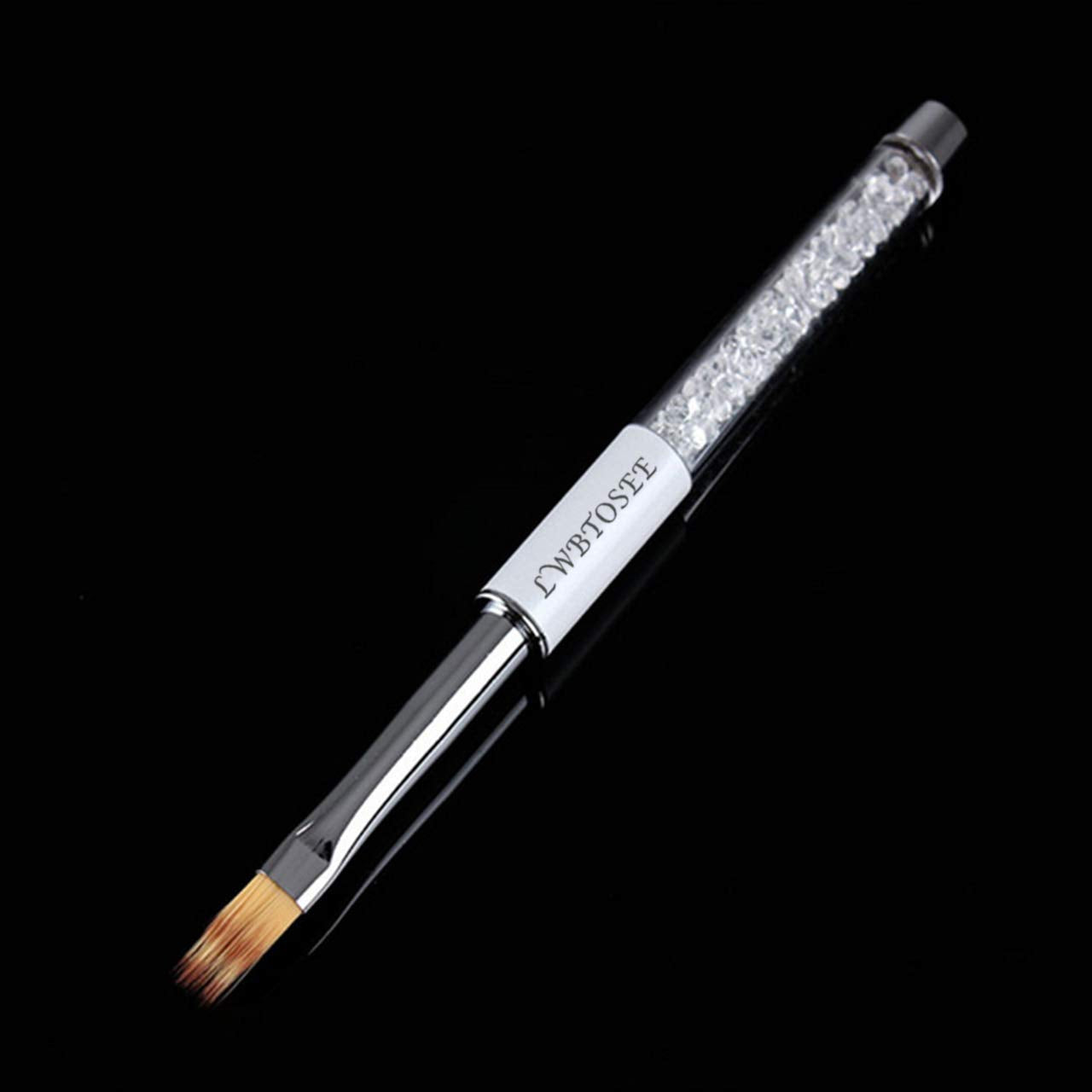 LWBTOSEE 2pcs Ombre Nail Brush for Nail Art Gradient Painting Rhinestone Handle Drawing UV Gel Pen Manicure Nail Art Brush Tool (Black&White)