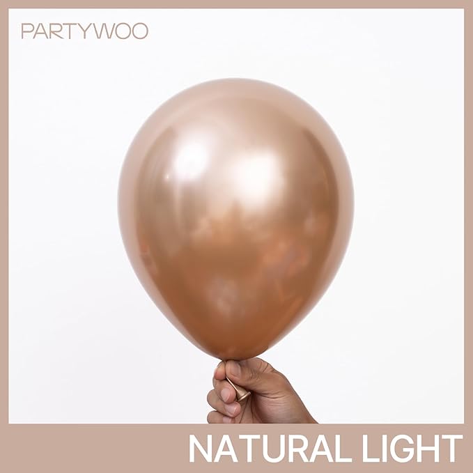 PartyWoo Metallic Rose Gold Balloons 85pcs Different Sizes of 18 12 10 5 Inch Chrome Champagne Gold Balloon Arch Kit Garland for Birthday Anniversary Bridgerton Floral Party Decorations Rose Gold-G112