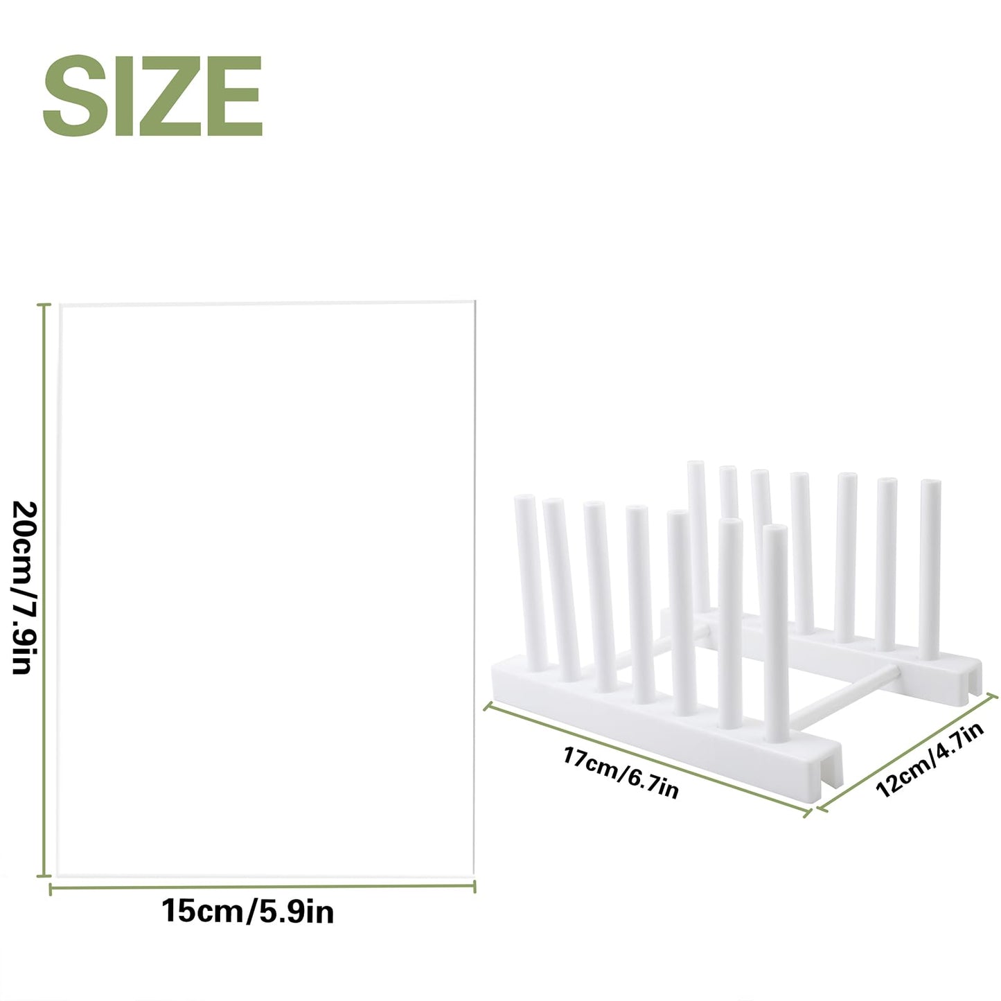 4-Piece Transparent Nail Art Display Set with Plastic Holder, Acrylic False Nail Tips Sample Display, Practice Board with Double-Sided Tape