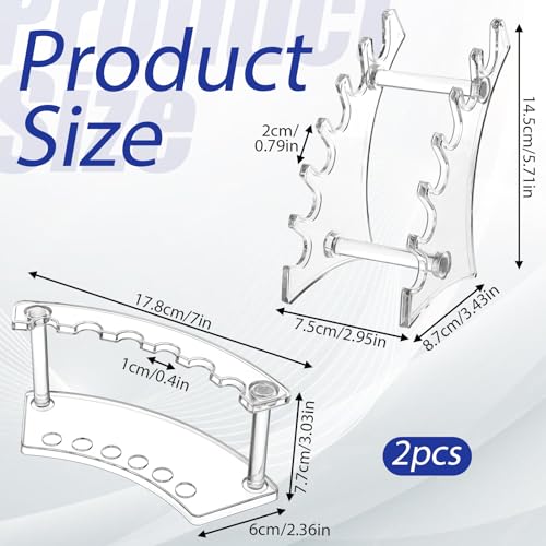 salbsever 4 Pack Pen Stand Display, Acrylic Brush Holder Clear Pen Holder 6-slots Display Stand for Makeup Brushes, Nail Brushes, Home Office Use