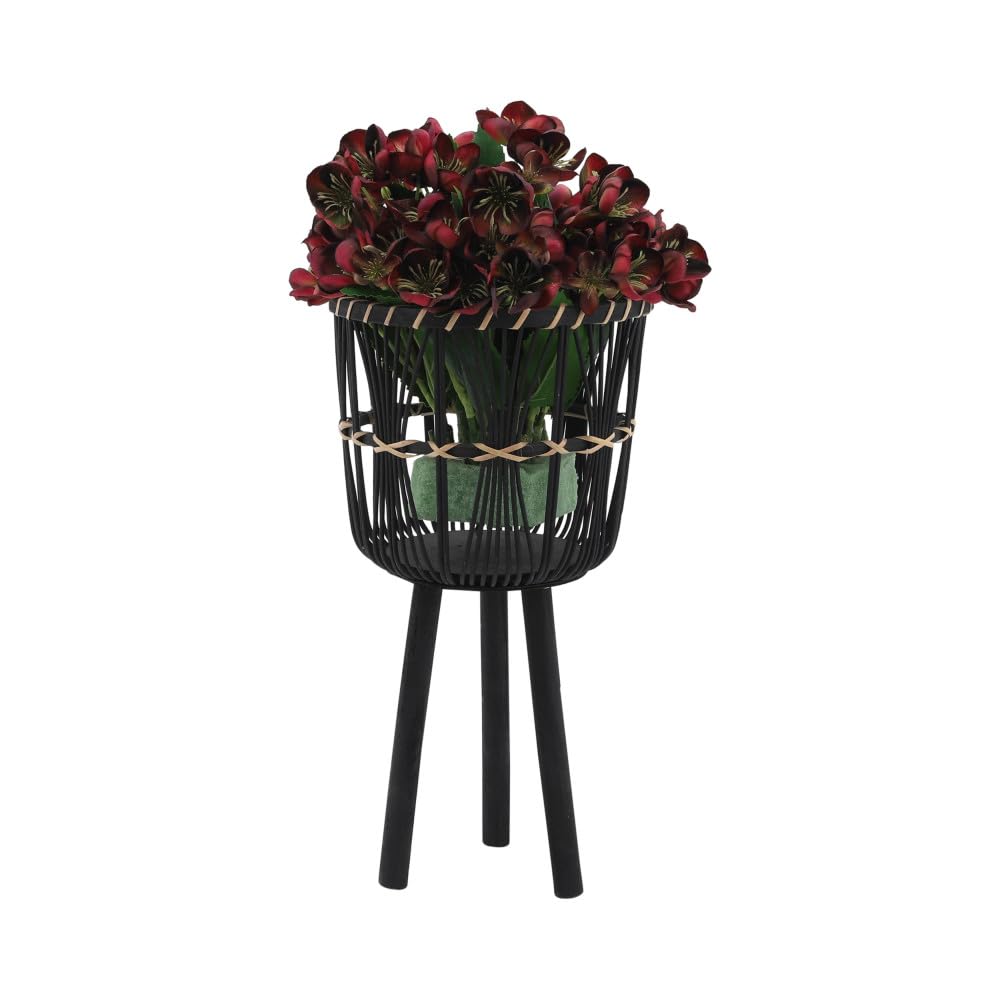callmego Bamboo Planter Set with Stand for Indoor Plants and Succulents – Includes 11 Inch, 13 Inch, and 15 Inch Sizes