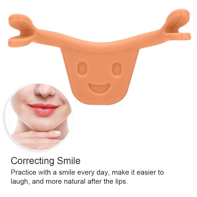 Smile Corrector, Face Trainer Smile Beauty Maker Trainer Forming Mouth Exerciser Training Mouth-shape Exercise Device for Lip Tattoo(Orange)