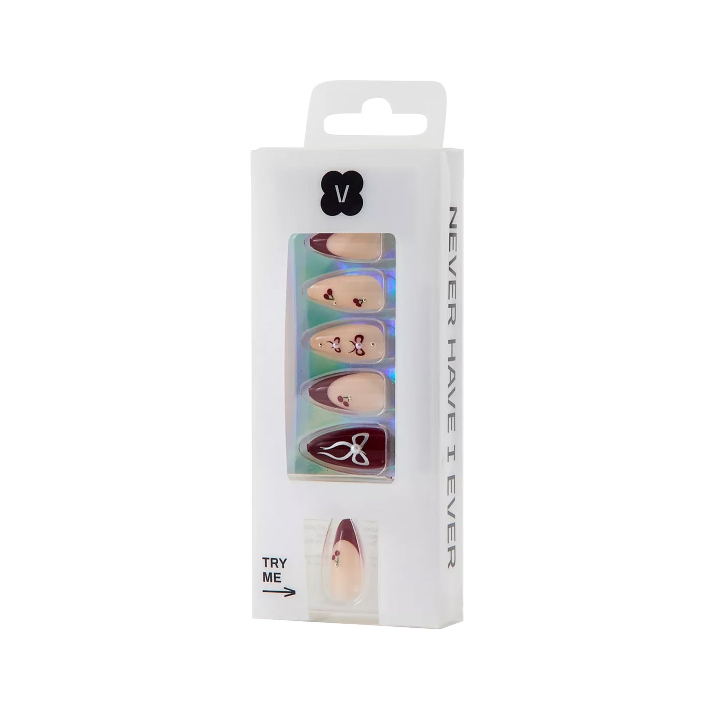 Never Have I Ever CHERRY COLA Short Almond Press On Nails 24 Piece Soft Gel False Nails for Everyday Wear Reusable Comfortable Fit for Women As Seen on Shark Tank