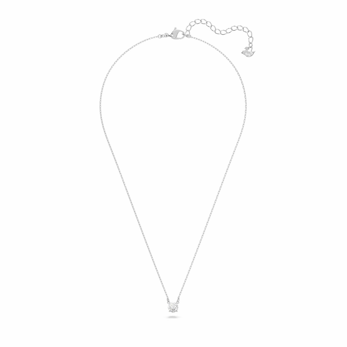 Swarovski Stilla Attract Necklace, Clear Round-Cut Crystal in a Rhodium-Finish Setting, Part of the Stilla Attract Collection