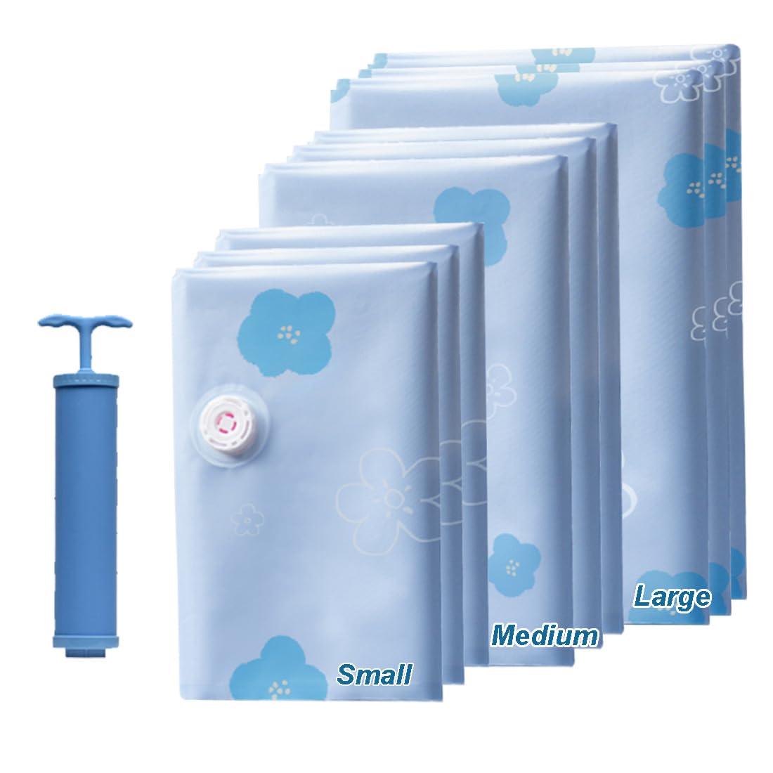 Vacuum Storage Bags for Clothing, 9 Pack Vacuum Seal Bags for Travel, 3 Sizes Compression Packing Bags 80% Space Saver for Suitcase Luggage, Bedding & Seasonal Storage