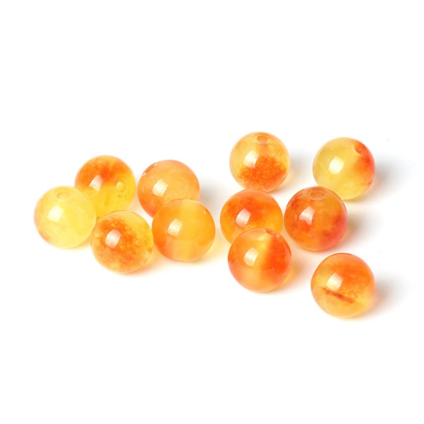 100Pcs Natural Stone 6mm Orange Jasper Round Loose Gemstone Energy Healing Beads Hole Size 1mm DIY Smooth Beads for Bracelet Necklace Earrings Jewelry Making