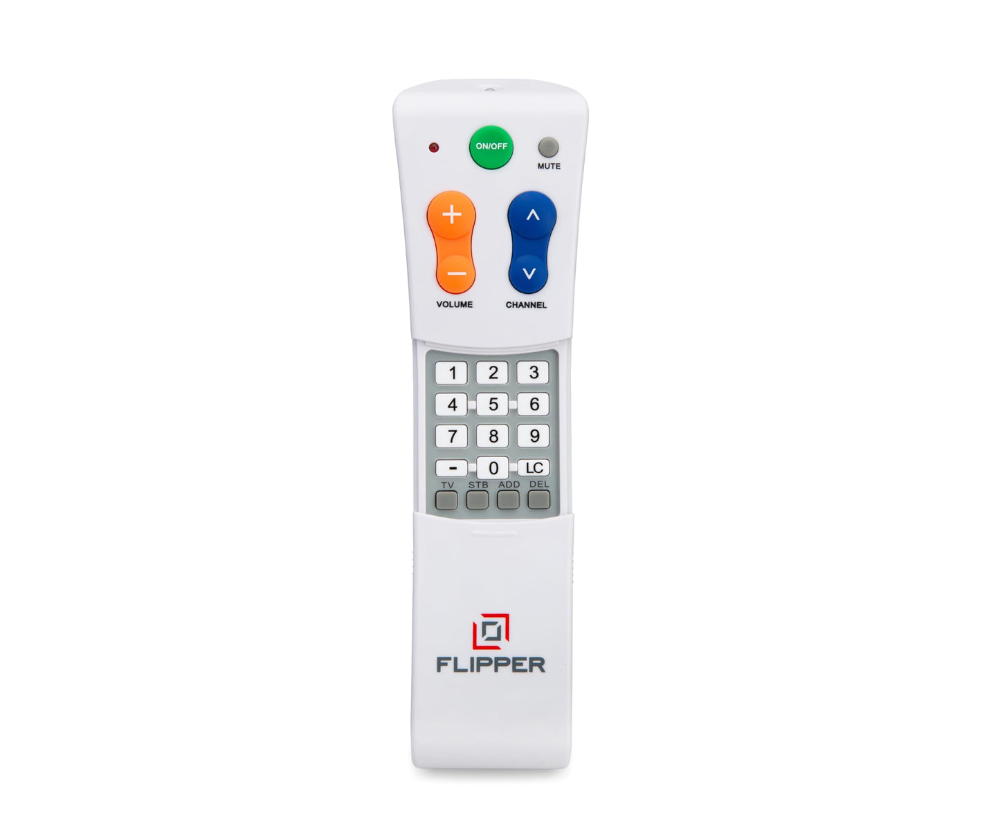Flipper Big Button Universal TV Remote for Seniors, Dementia - Works Both TV Only or TV & Cable (STB) Set Up - Favorites, IR Devices Spectrum, Xfinity, Samsung, Vizio, LG [Does not Work Streaming]
