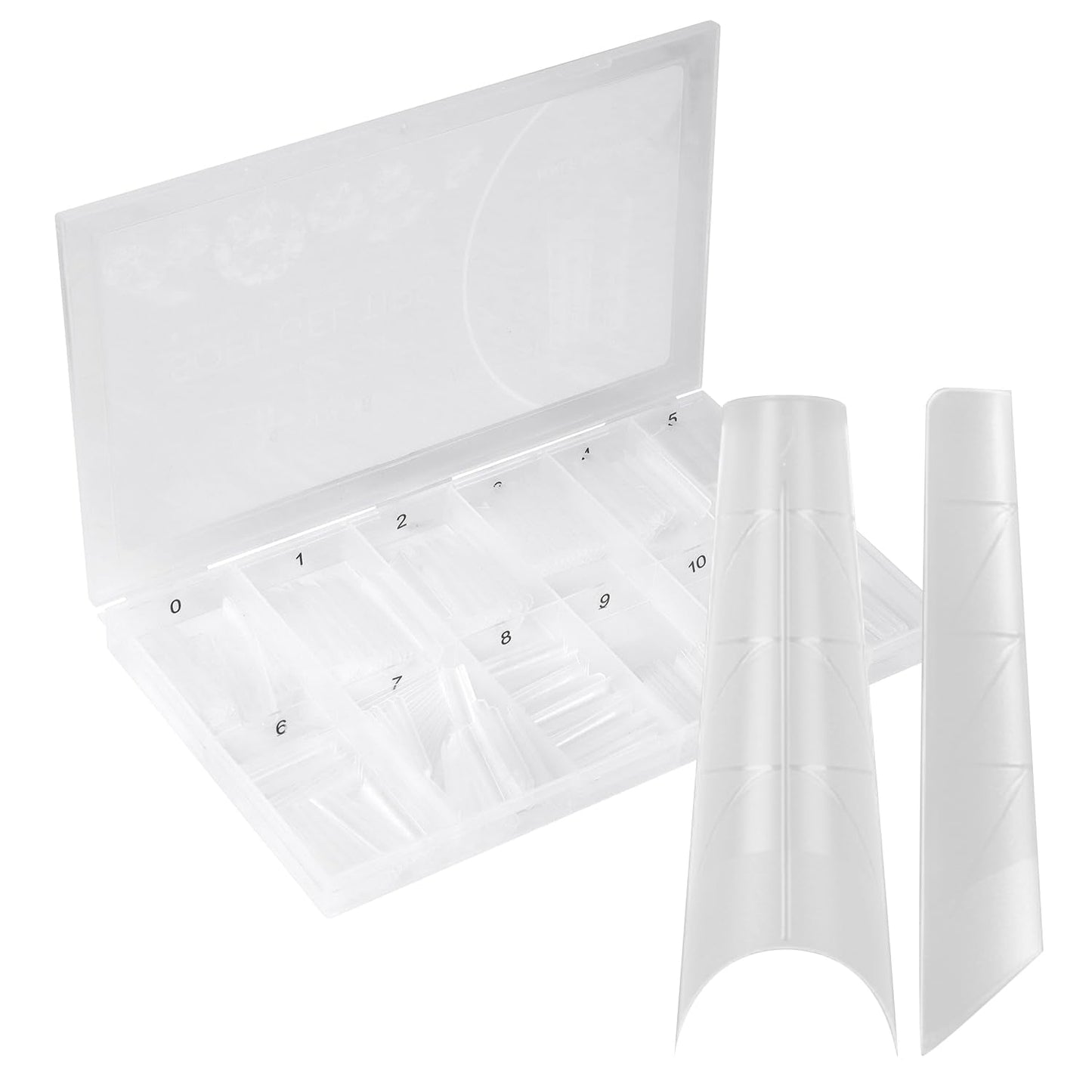 Yuslaidy Soft Gel Nail Tips 256pcs Full Cover Extensions Square Almond Stiletto Coffin Tips de Uñas para Extensión Uñas Poligel Acrylic Soft Nail Extension Kit para Salón y Casa Coffin Shape